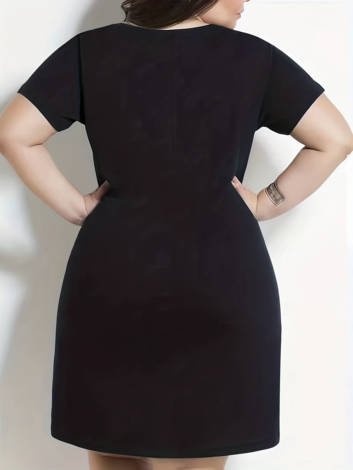 Skull Print Short Sleeve Round Neck Tee Sleep Dress