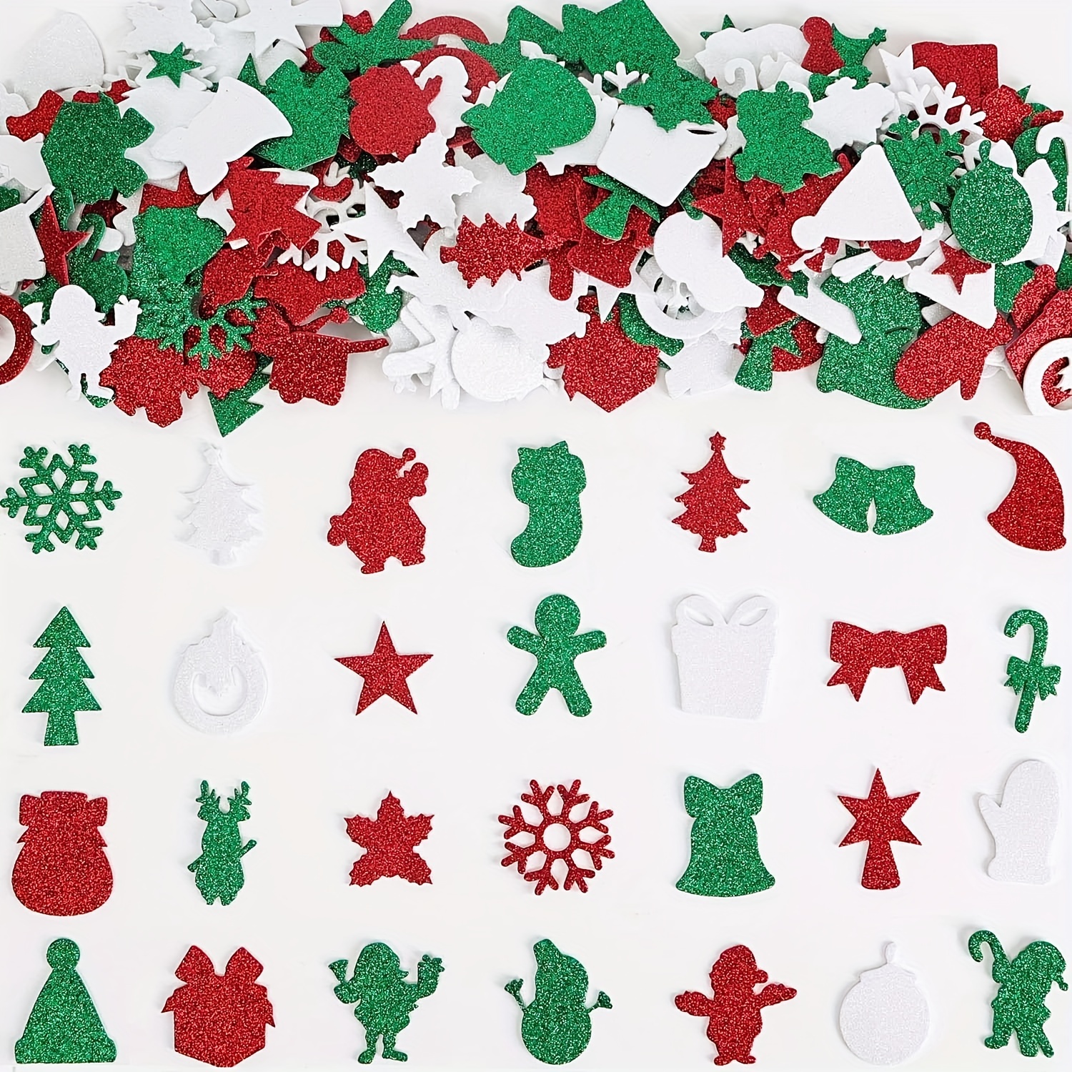  Aneco 500 Pieces Glitter Snowflakes Foam Stickers Self