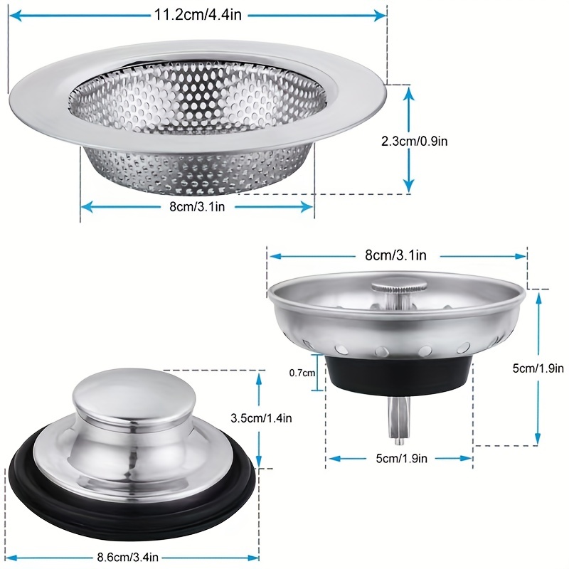 1.9'' W Basket Strainer Bathroom Sink Drain