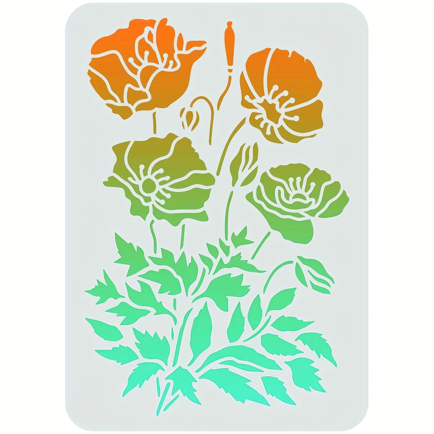 1pc Wild Flower Stencils For Painting 11.7x8.3 Inch Large Flower Stencil  For Walls Leaf Flower Blossom Stencils Reusable Drawing Stencils For  Painting