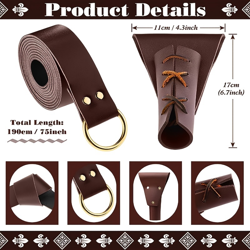Halloween Medieval Leather Sword Dagger Pu Leather - Temu Australia