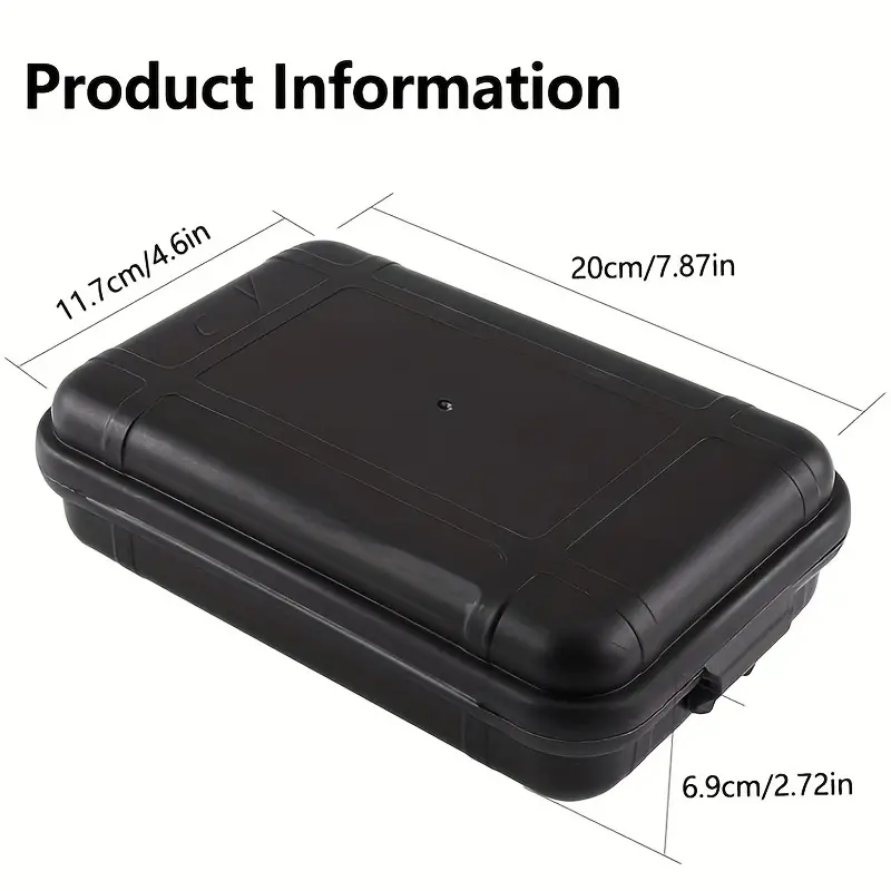1pc Waterproof Shockproof Airtight Survival Box - Black Dry Storage  Container for Hiking, Hunting, and Camping Adventures