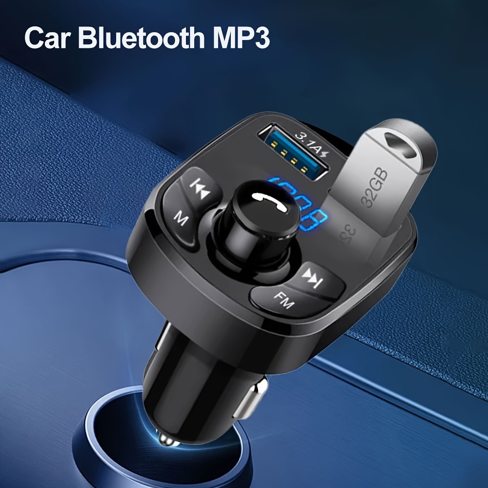 Transmisor FM Bluetooth 5.0 Adaptador Radio Cargador para Coche con  Micrófono