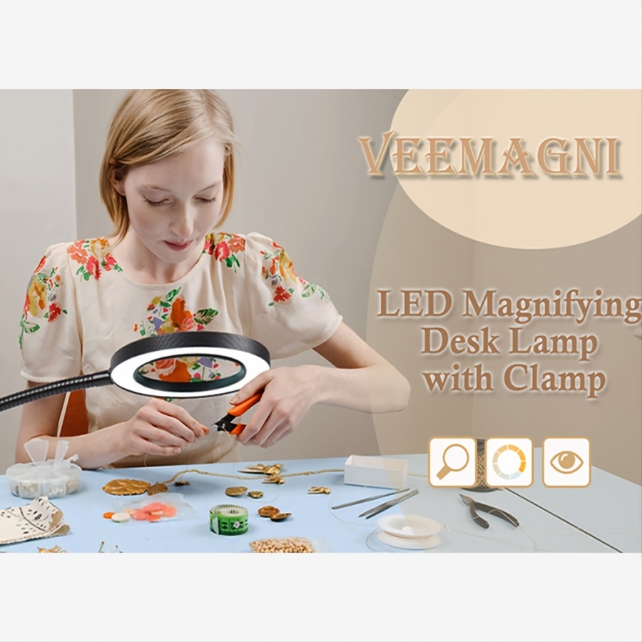 10X Magnifying Glass with Light and Stand, Veemagni 3-in-1 Adjustable Swing  Arm Magnifying Floor Lamp, 5 Color Modes, Stepless Dimmable Lighted Magnifier  Hands Free with Clamp for Close Works, Crafts - Yahoo Shopping
