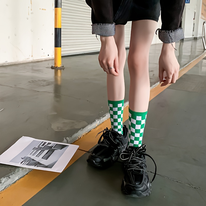Plaid Print Socks Breathable All-match Stockings Women's Hosiery