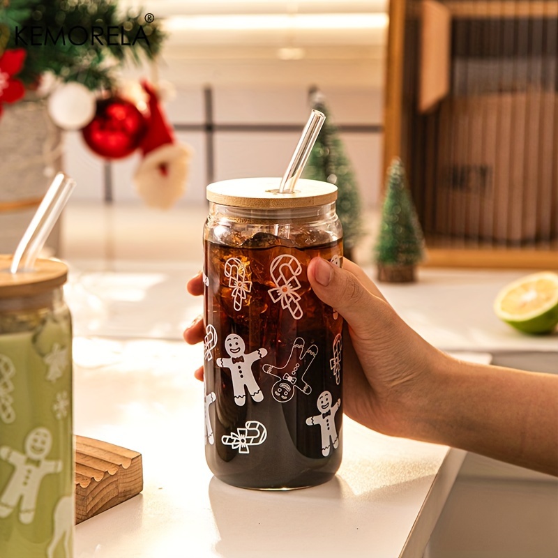 Christmas Glass Cups with Lids and Straws, Christmas Gifts for Women, 16oz  Christmas Iced Coffee Gla…See more Christmas Glass Cups with Lids and