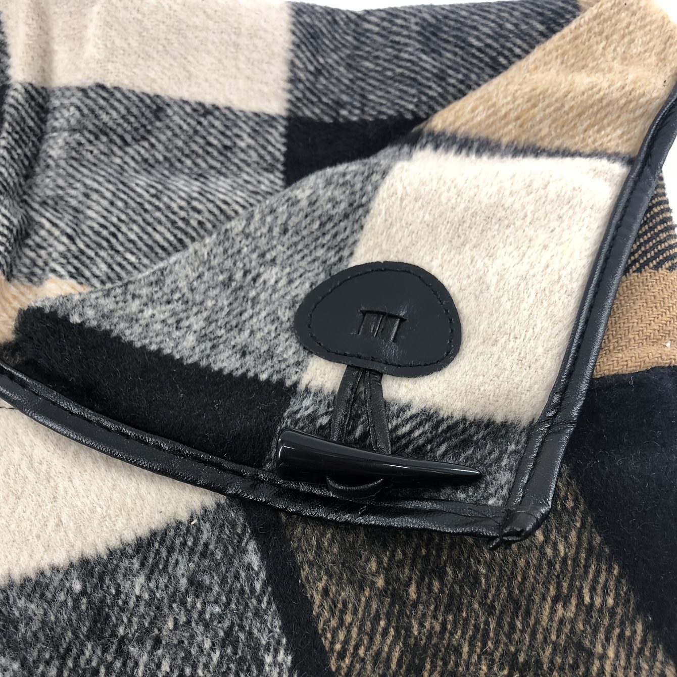 73 0cm Large Warm Shawl Woolen Plaid Coat Vintage Thick Cape
