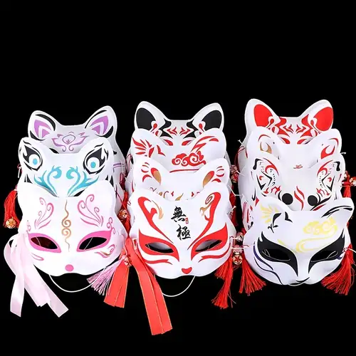 Halloween Cosplay Cat Mask for Women Rave Anime Half Face Cat Masks  Festival Party Props Fancy