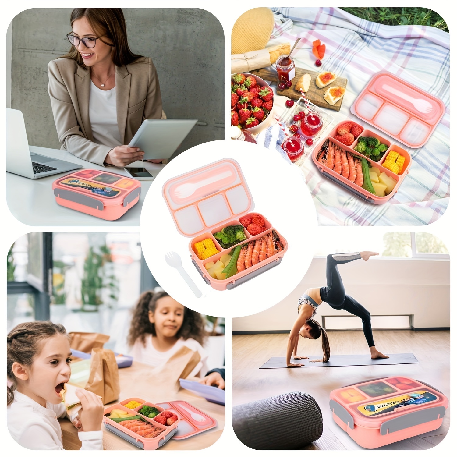 Lunch Box Bento Box Per Bambini Scuola Impiegato Impiegato Microonde  Riscaldamento Pranzo Contenitore per alimenti Contenitori per il pranzo  Scatola per il pranzo Jd4