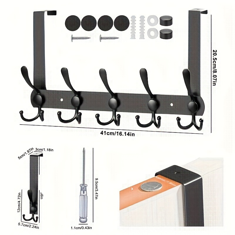 Stainless Steel Double Wall Hooks, Heavy Duty Wall Mounted Hook for Hanging  Coat, Robe, Hanger for