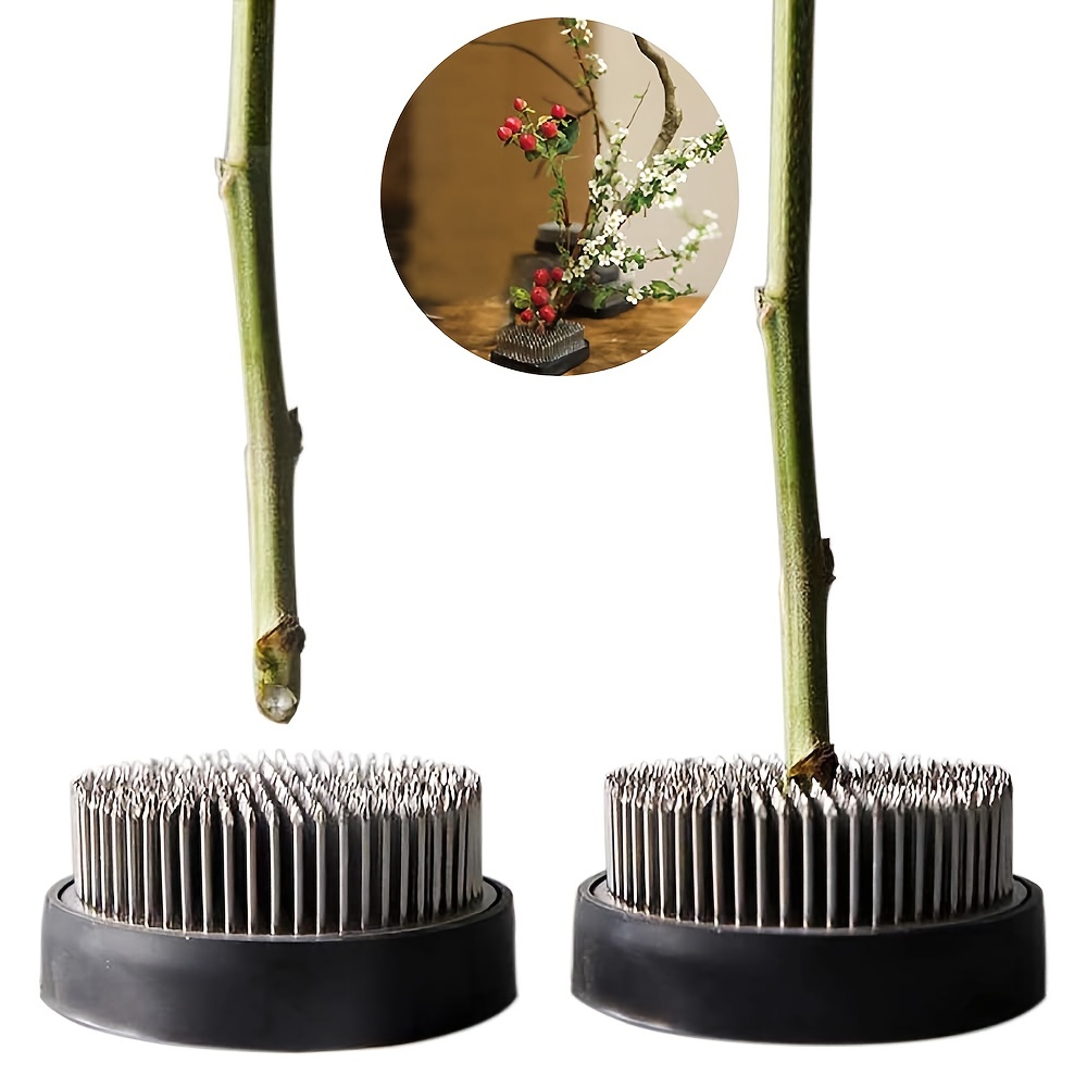 6pcs 0.9 Flower Frogs Ikebana Kenzan Stainless Flower Arranger Tool Silver - Silver Tone