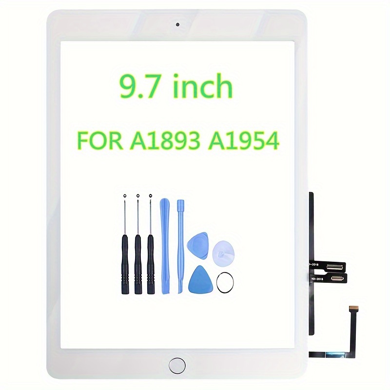  New Touch Screen Digitizer Repair Kit for iPad 9.7 2018 iPad 6  6th Gen A1893 A1954 Touch Screen Digitizer Replacement with Home Button(Not  Include LCD) +Pre-Installed Adhesive + Tools (White) 