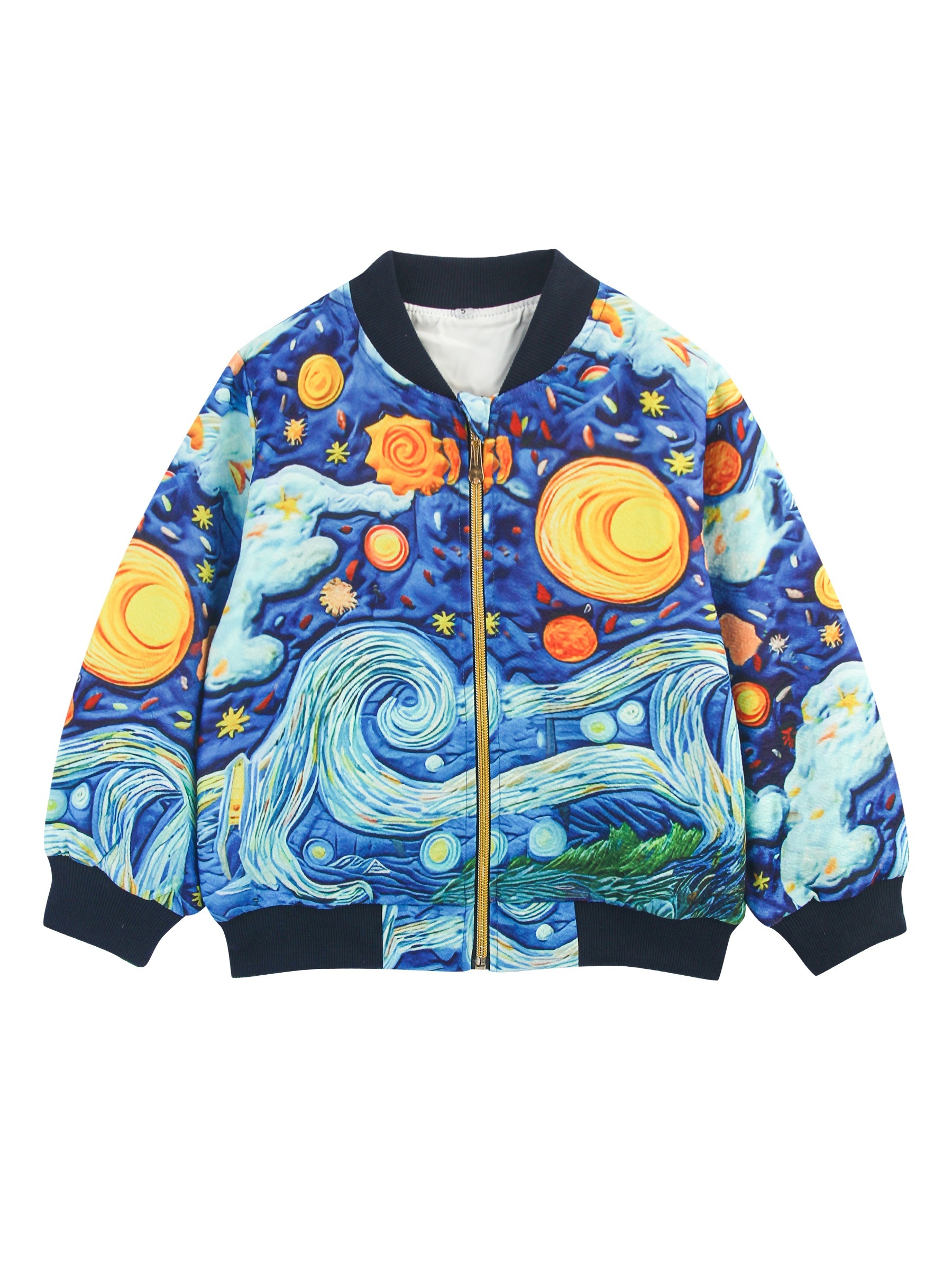 Starry sky printed 2025 long sleeve coat