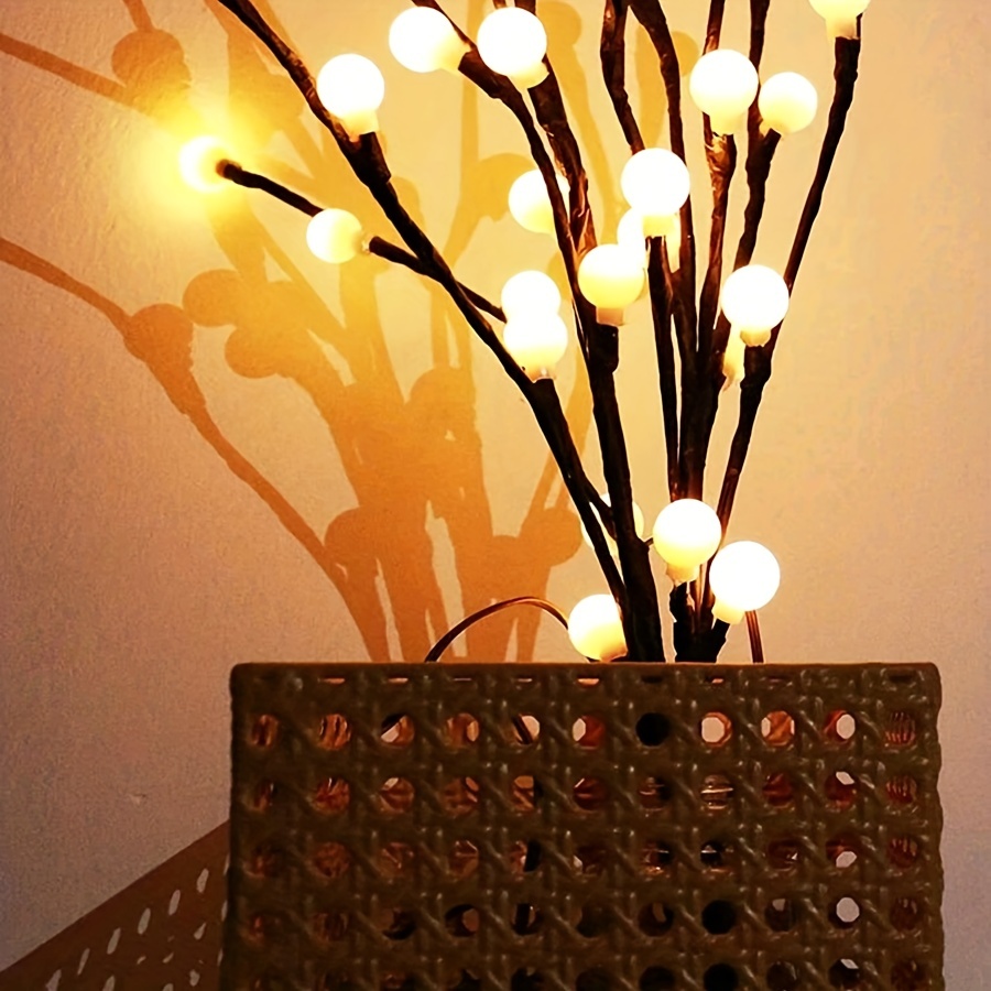 Brindille Branches Avec 20 Led Guirlande Lumineuse A Piles Eclaire