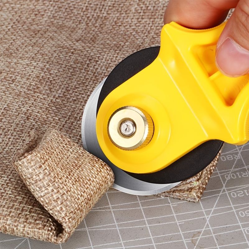 45mm Round Wheel Rotary Fabric Cutter for Crafting Sewing Quilting Yellow