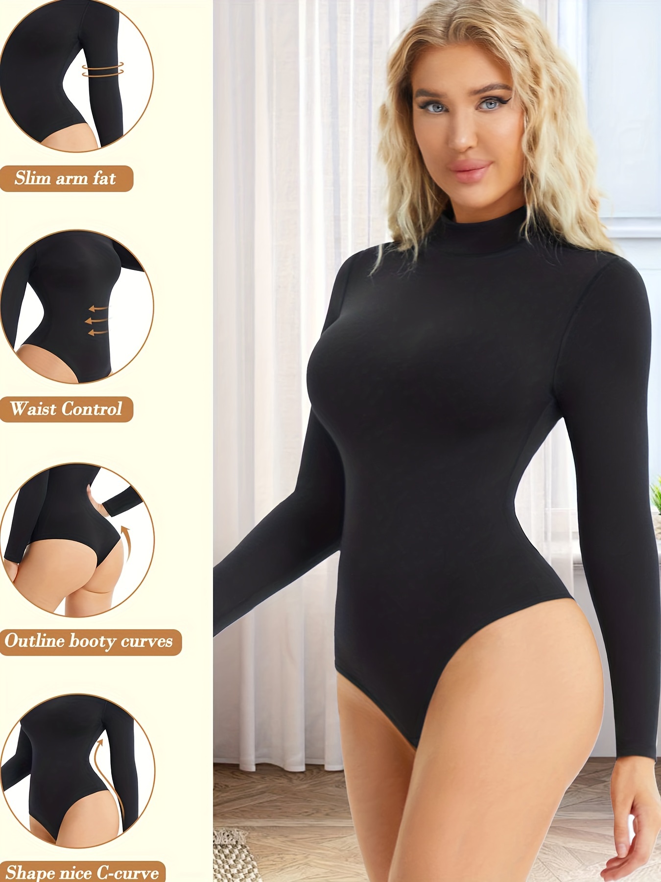 Gotoly Long Sleeve Bodysuit Shapewear for Women Tummy Control