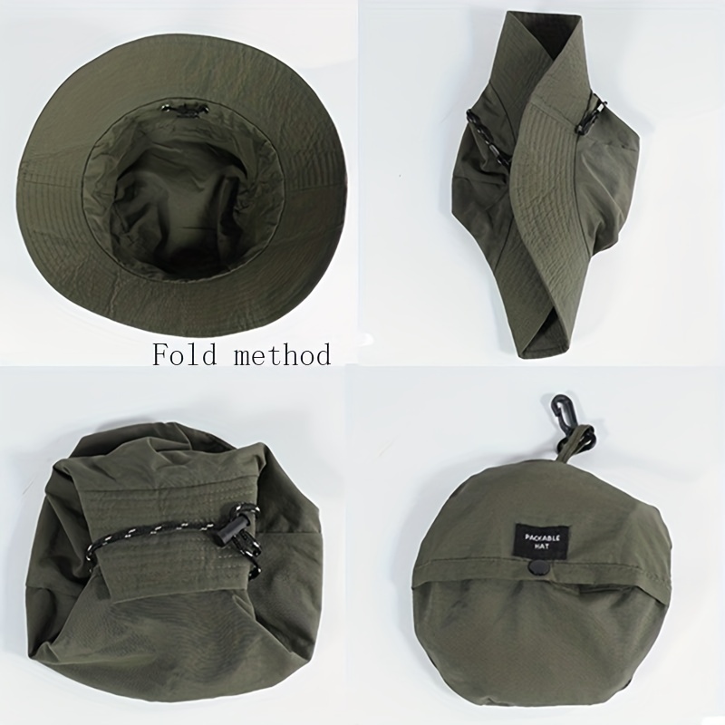 1pc Mens Foldable Hat With Buckle Waterproof Quick Drying