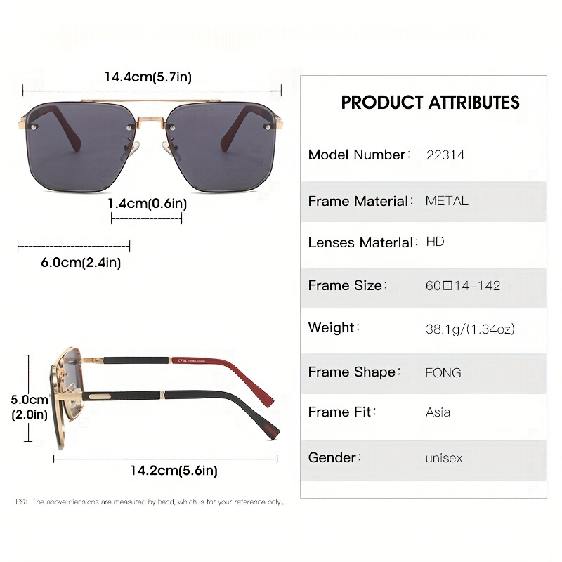 Gafas de sol cuadradas de moda para hombre de diseñador gafas de protección