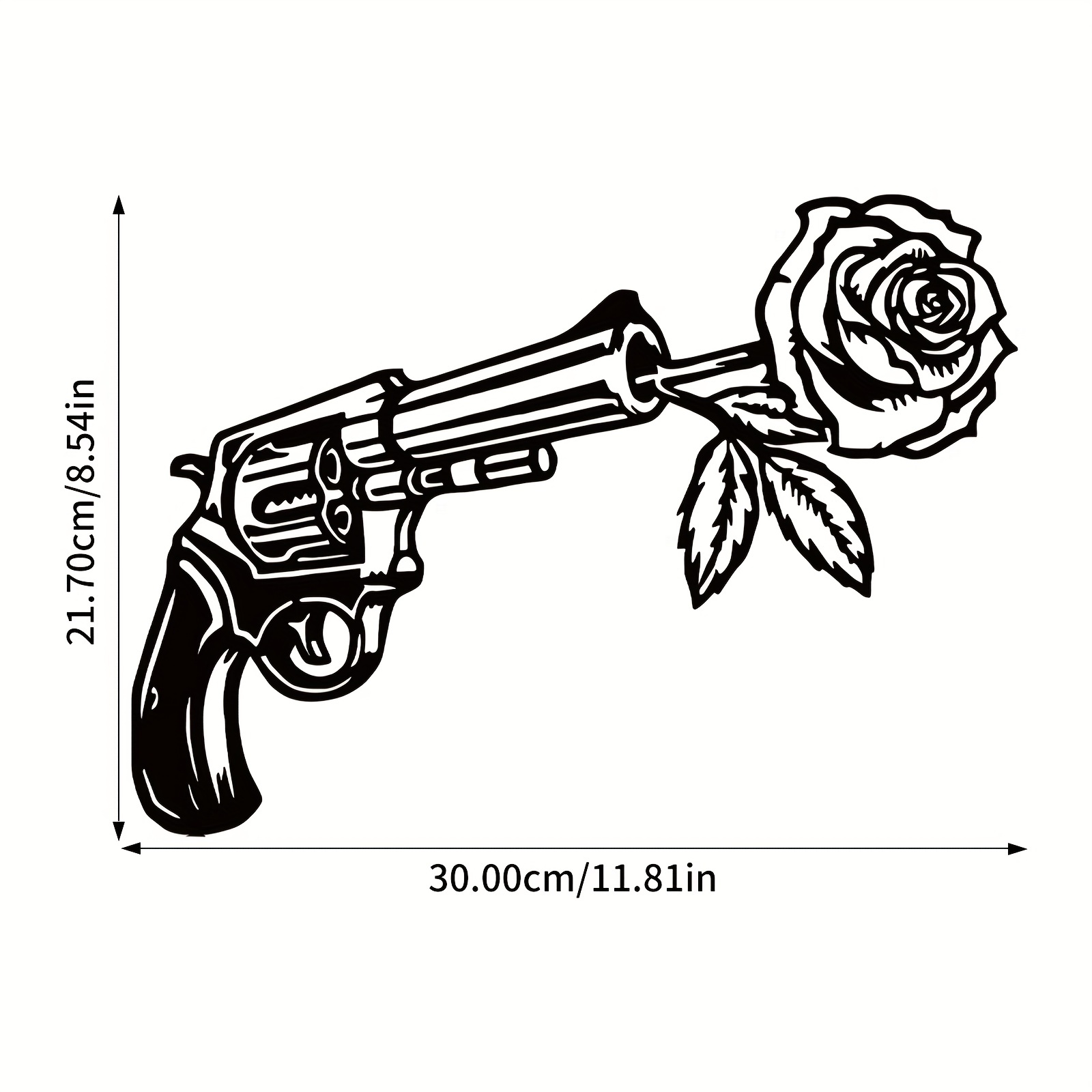 Gun Rose Metal Wall Decor Unique Revolver Sign Wall Decor - Temu