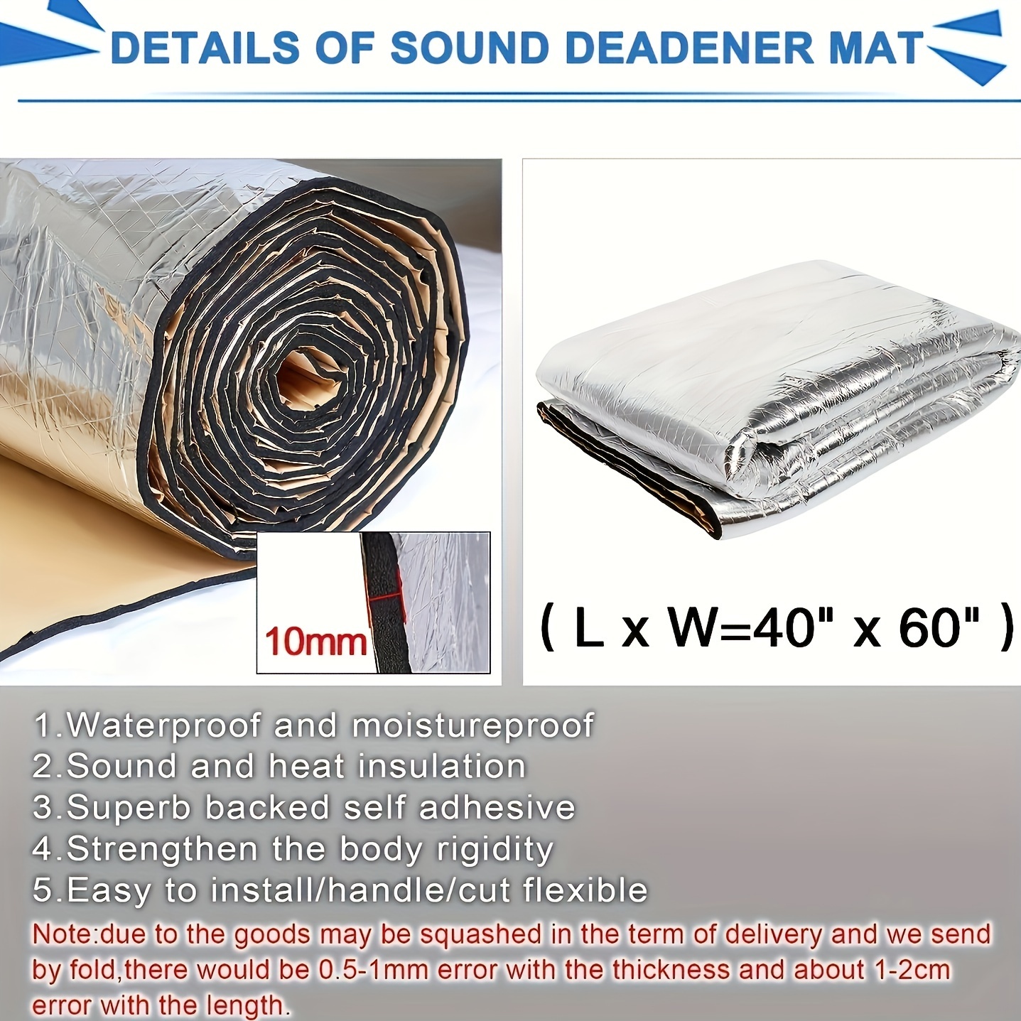Calor Sonido Amortiguador Papel Aluminio Aislamiento Térmico - Temu