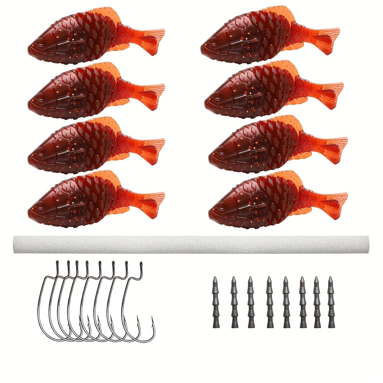  Dovesun Bluegill Swimbait, Fishing Soft Plastic Lures  Artificial Fishing Bait Free to Adjust The Buoyancy and Counterweight for  Trout Pike Bass Fishing Black / 11Pcs : Sports & Outdoors