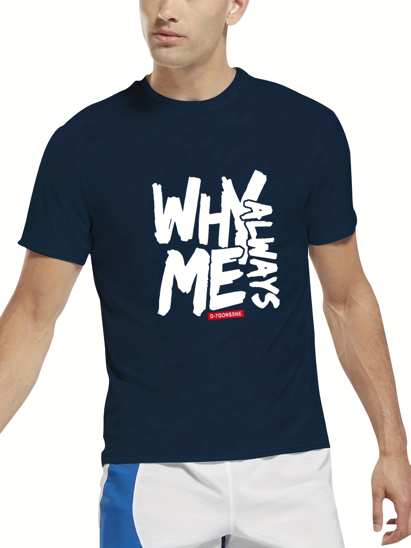 why Me Letter T-shirt For Men, Plus Size Summer Casual Tee For Big & Tall  Man - Men's Big & Tall - Temu Austria