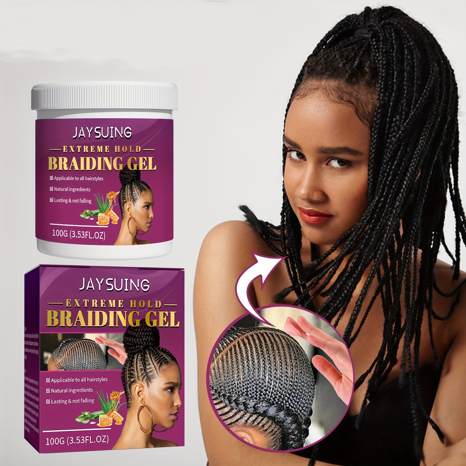 Shine And Jam Braid Gel Tames Frizz Smoothing Gel Good For Twist Locs Edge  Control Wax For Women Men Non-greasy Edge Smoother - Adhesives - AliExpress