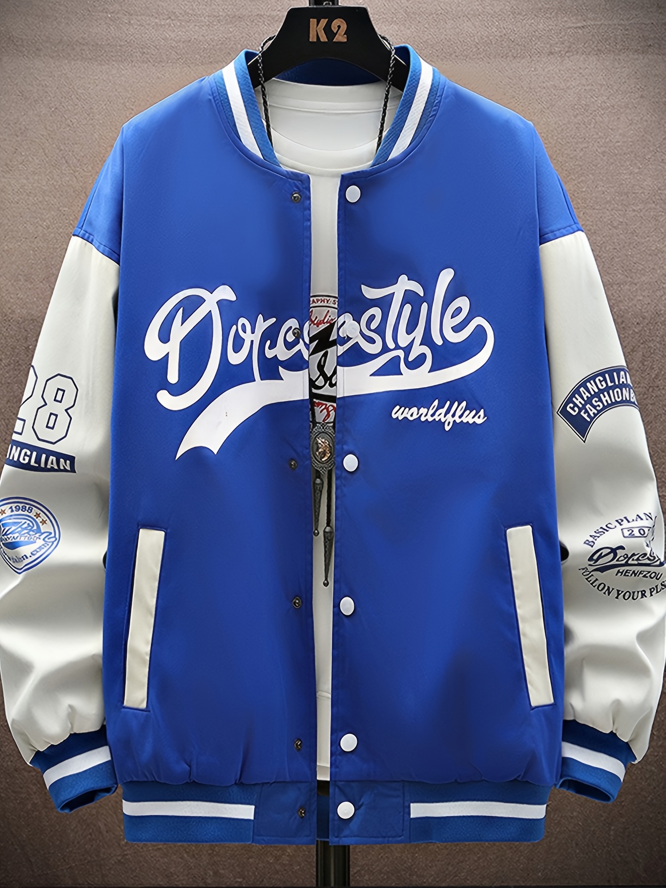 Los Angeles Dodgers Varsity Letterman Royal Blue Leather Jacket Royal-Blue / XL