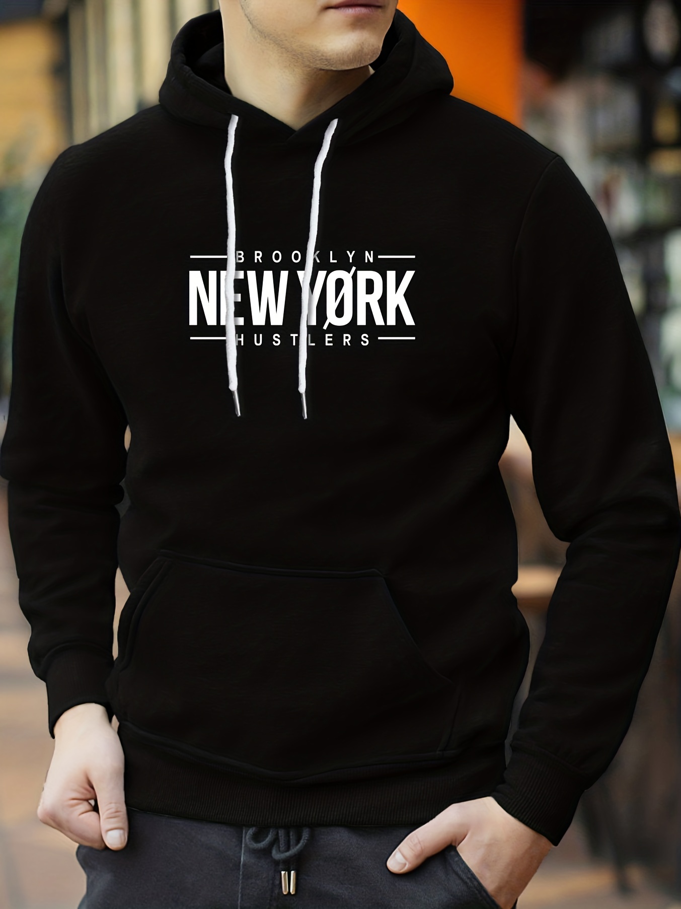 Hoodies For Men New York Print Hoodie Men S Casual Pullover Hooded