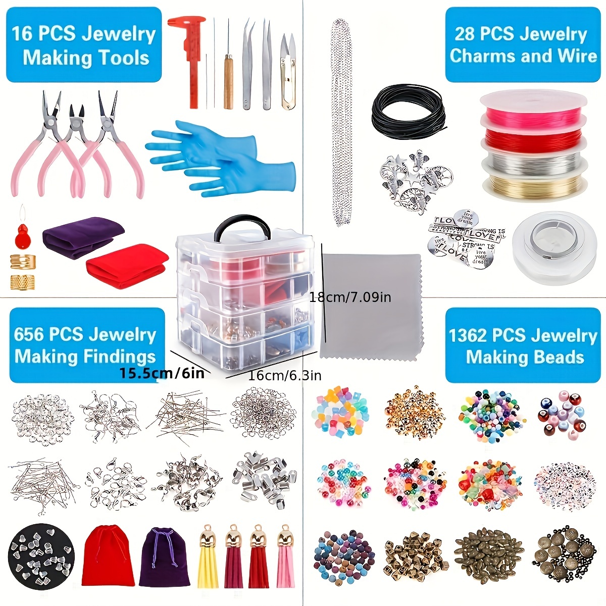 2062pcs new jewelry making supplies kit accessories jewelry accessories letter beading set material for diy jewelry making beads set toy