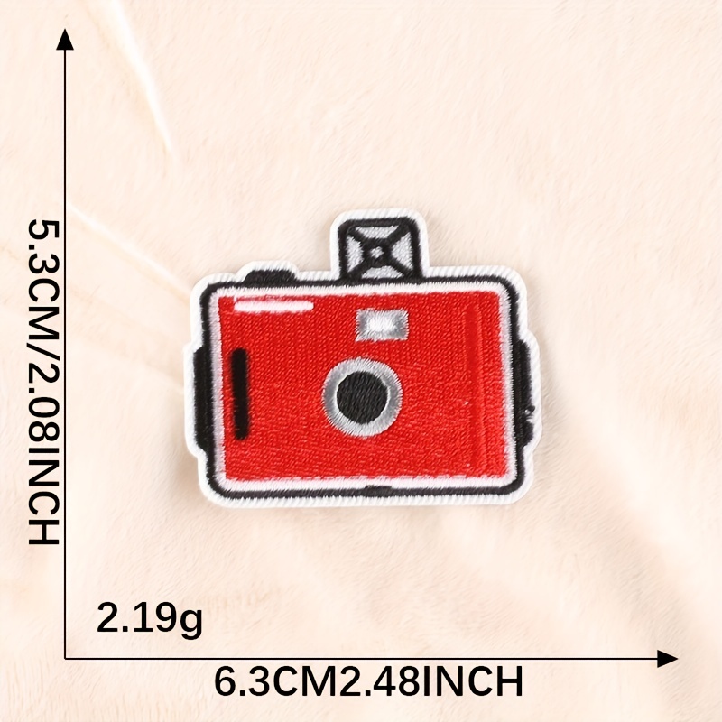 4pcs Cartoon Camera Embroidery Badge Patches Hat Accessories Sticker