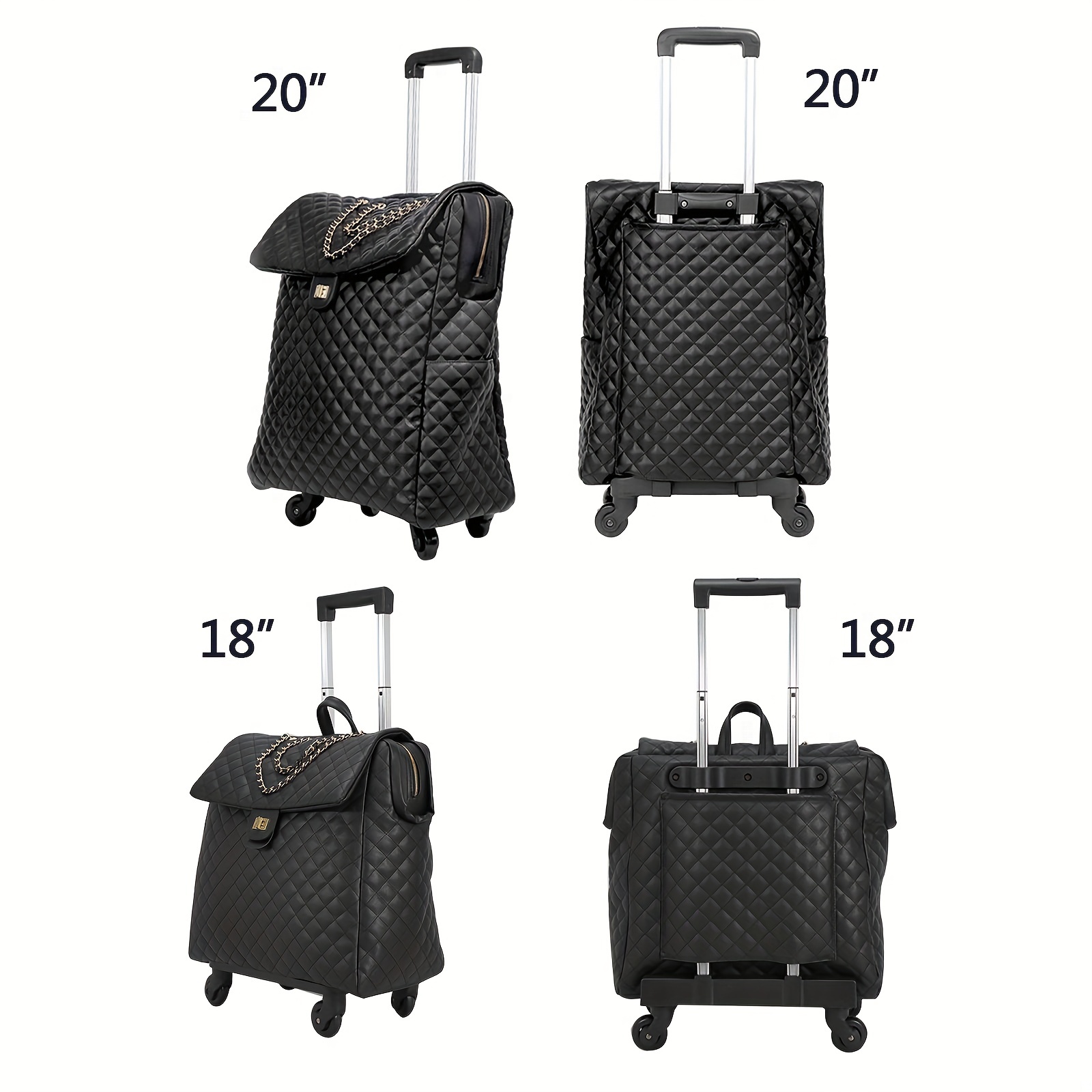 Portable Large Capacity Luggage Suitcase Set, Argyle Quilted Duffel Box  With Storage Handbag, Perfect Boarding Box Set For Travel - Temu