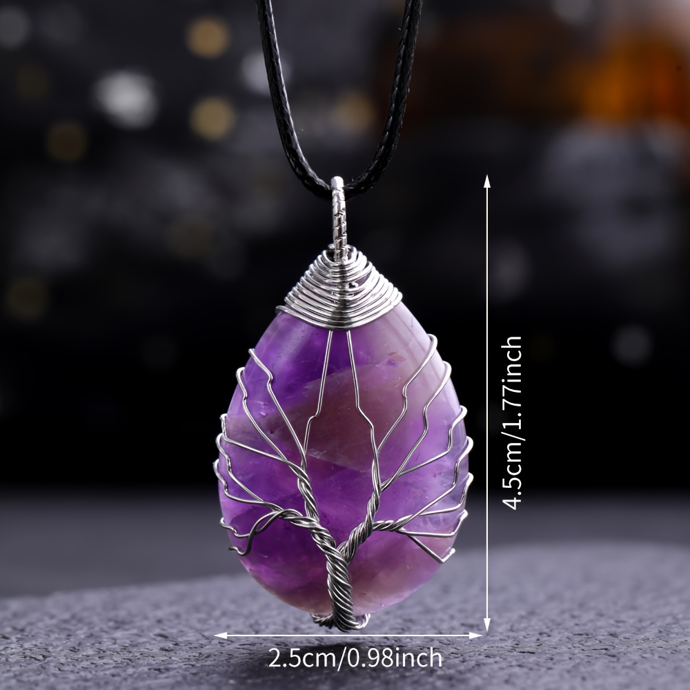 Rose Gold Wire Wrapped Necklace / Wire Wrap Jewelry / Amethyst / Rose  Quartz Necklace / Opalite Jewelry / Teardrop / for Women / for Her 