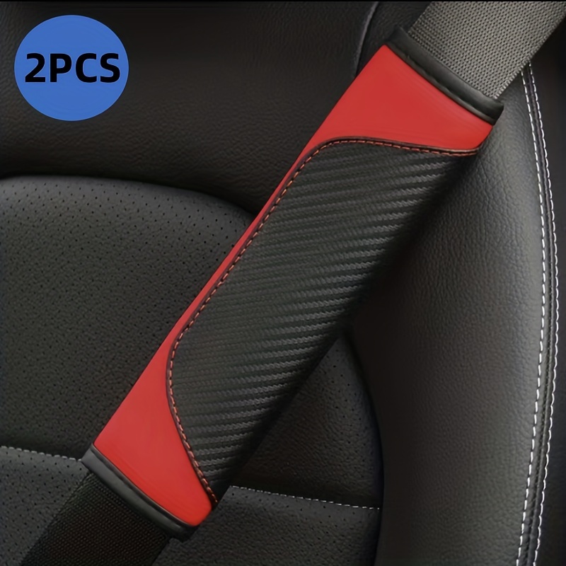 Car Seat Belt Shoulder Pad Cover Sports Pu Leather Safety - Temu