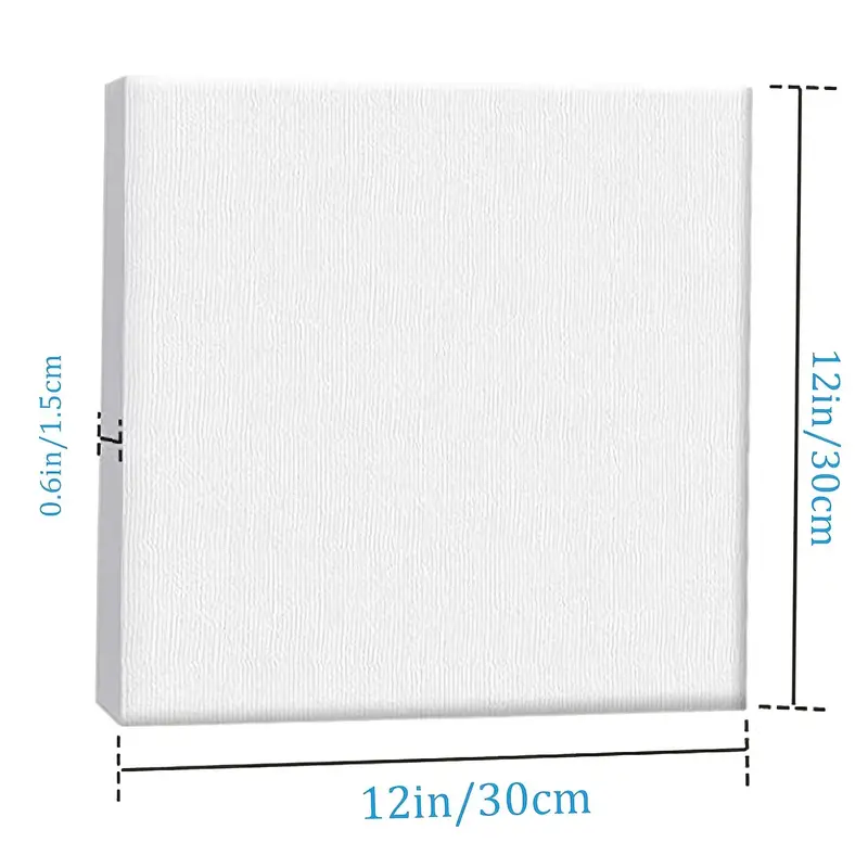 Paint Canvases For Painting, Pack Of 10, 12 X 12 Inches, Acid Free Canvases  For Painting, Art Supplies For Adults And Teens, White Blank Flat Canvas
