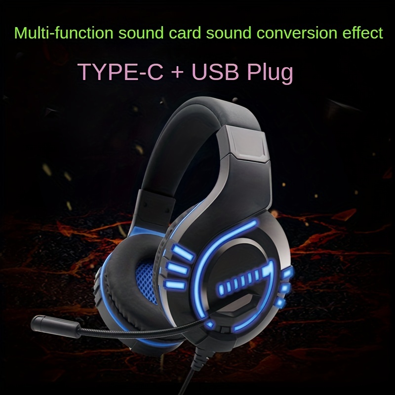 Auriculares Con Cable Para Juegos De Pc Cascos Con Diadema - Temu