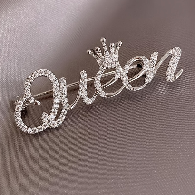 Hot Sparking Rhinestone Inlaid Crown Brooches For Women - Temu