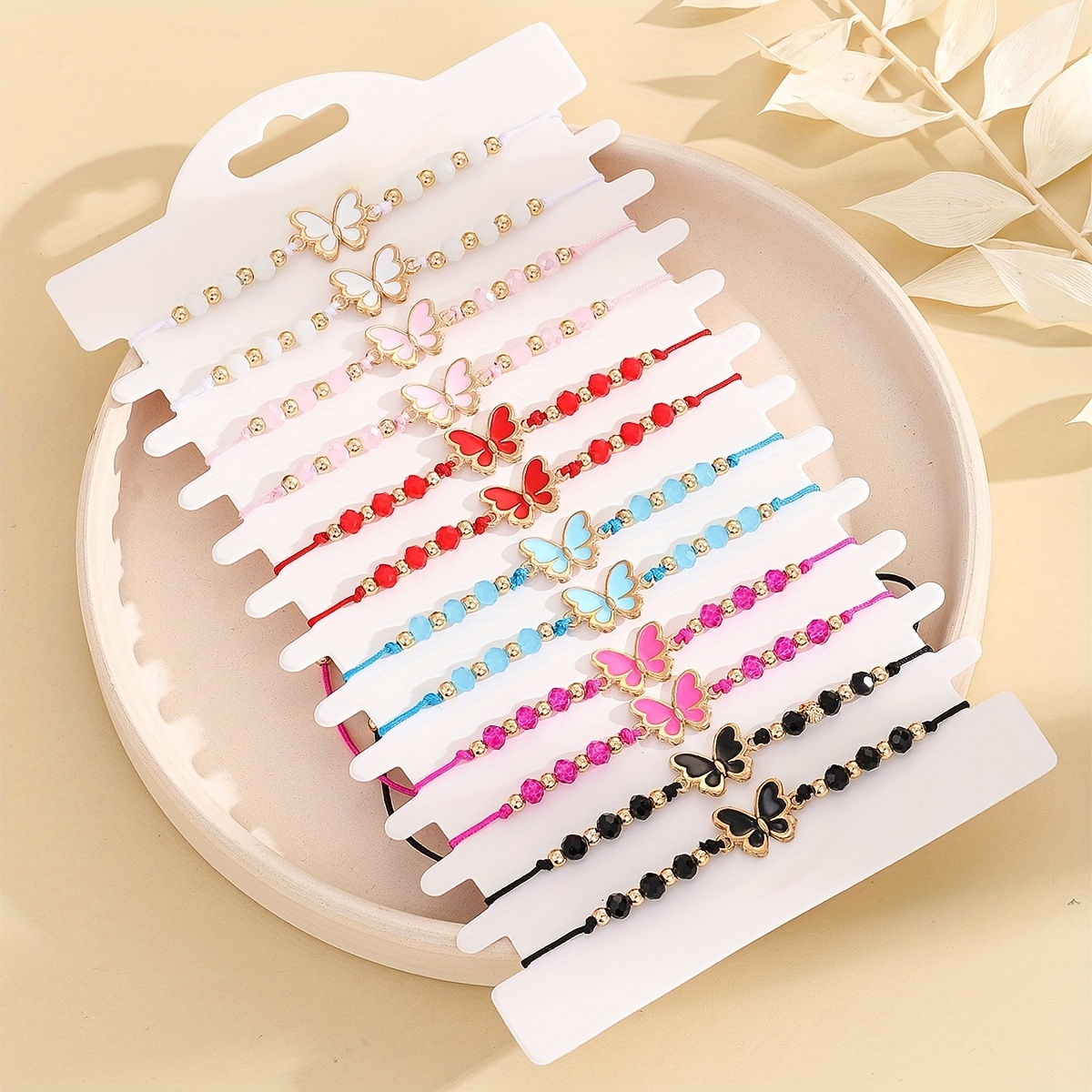 

12pcs Gorgeous Butterfly Colorful Crystal Bracelet Set Elegant Mother's Day Birthday Gift