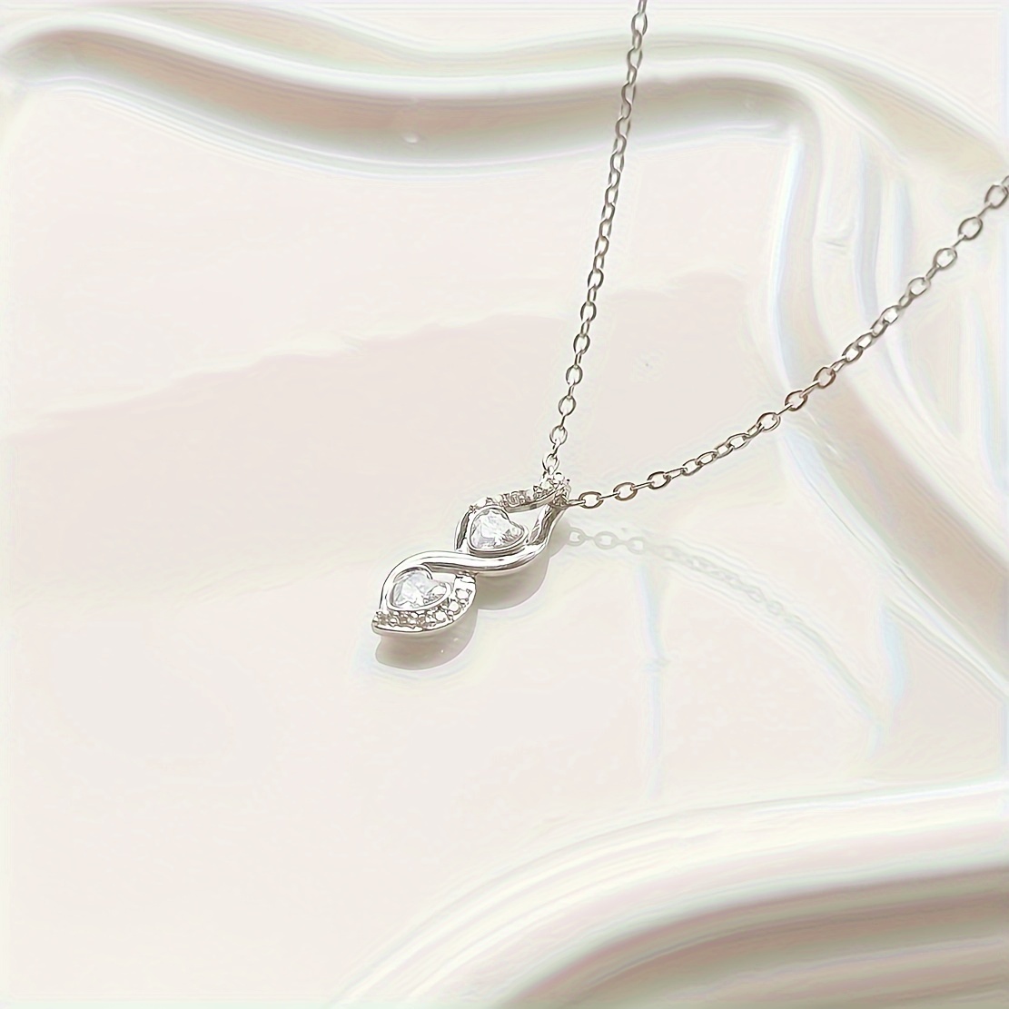 To My Granddaughter Interlocking Double Heart Necklace