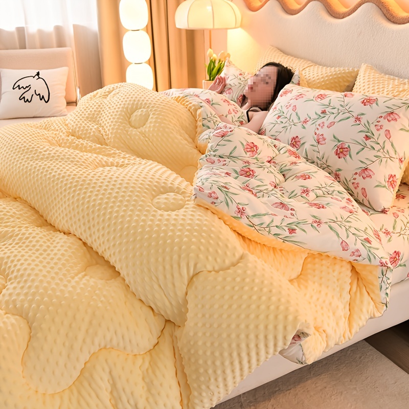 Bean Velvet Comforter Insert Season Ultra Soft Breathable Temu