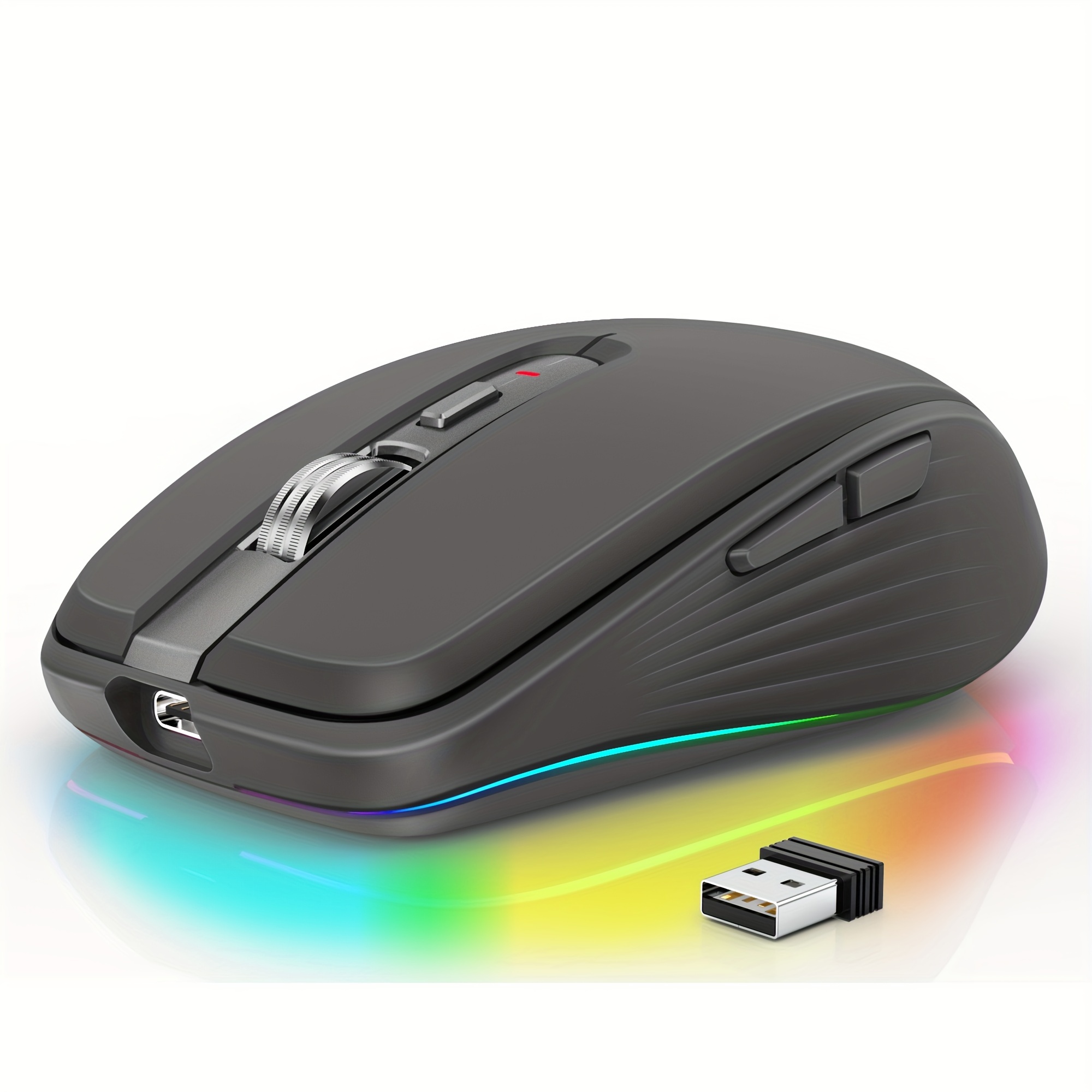 Rechargeable Wireless Mouse Dual Mode Slim Portable Led - Temu