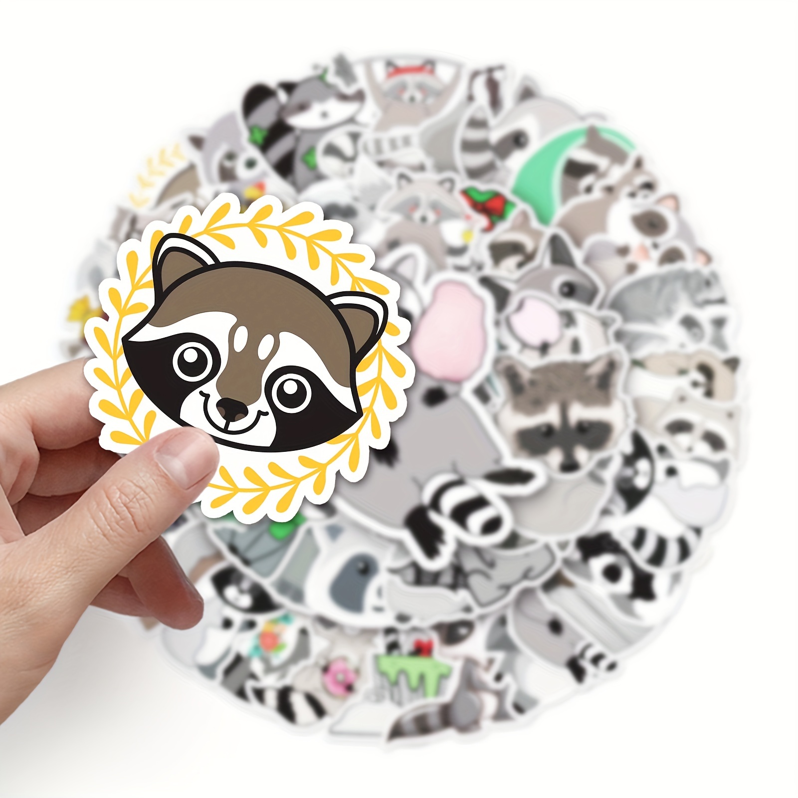 50 Cute Cartoon Raccoon Stickers Creative Mobile Phone Case - Temu