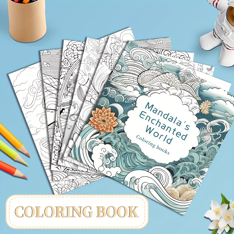 Round Flower Pattern Coloring Book Mandala Elements Hand - Temu