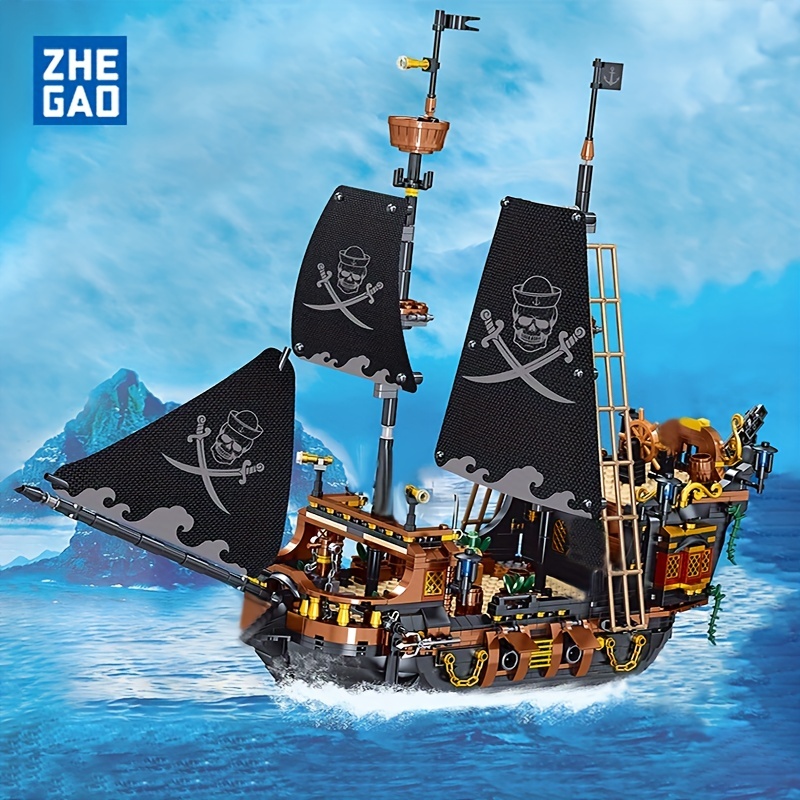 1288PCS DIY Medieval Pirate Ship Model