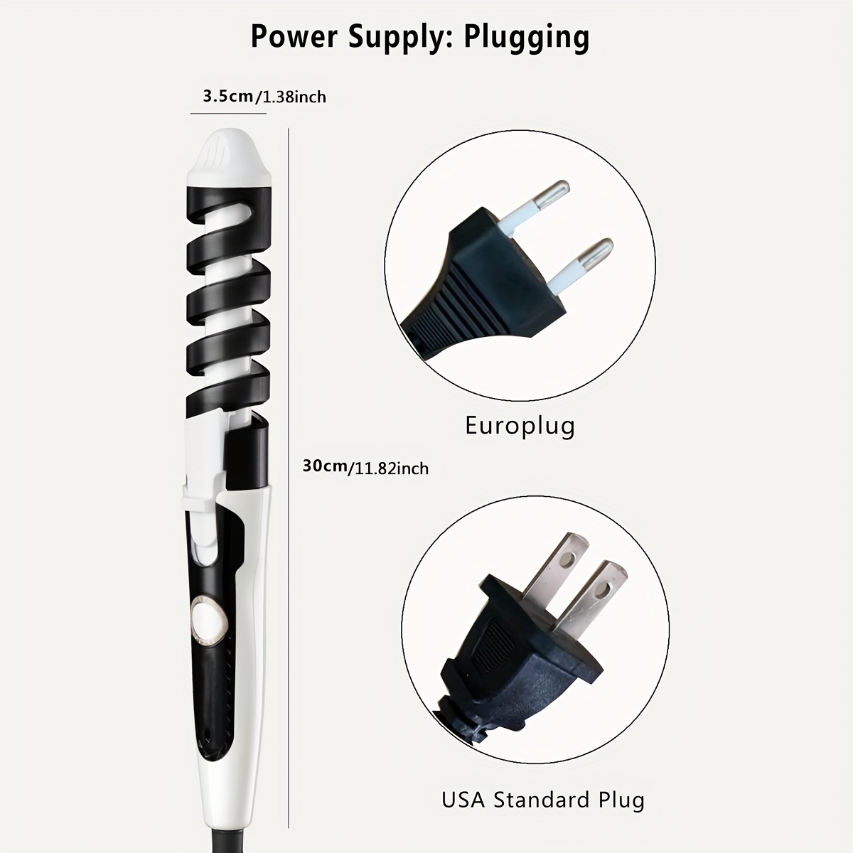 Plugged in hotsell spiral curling iron