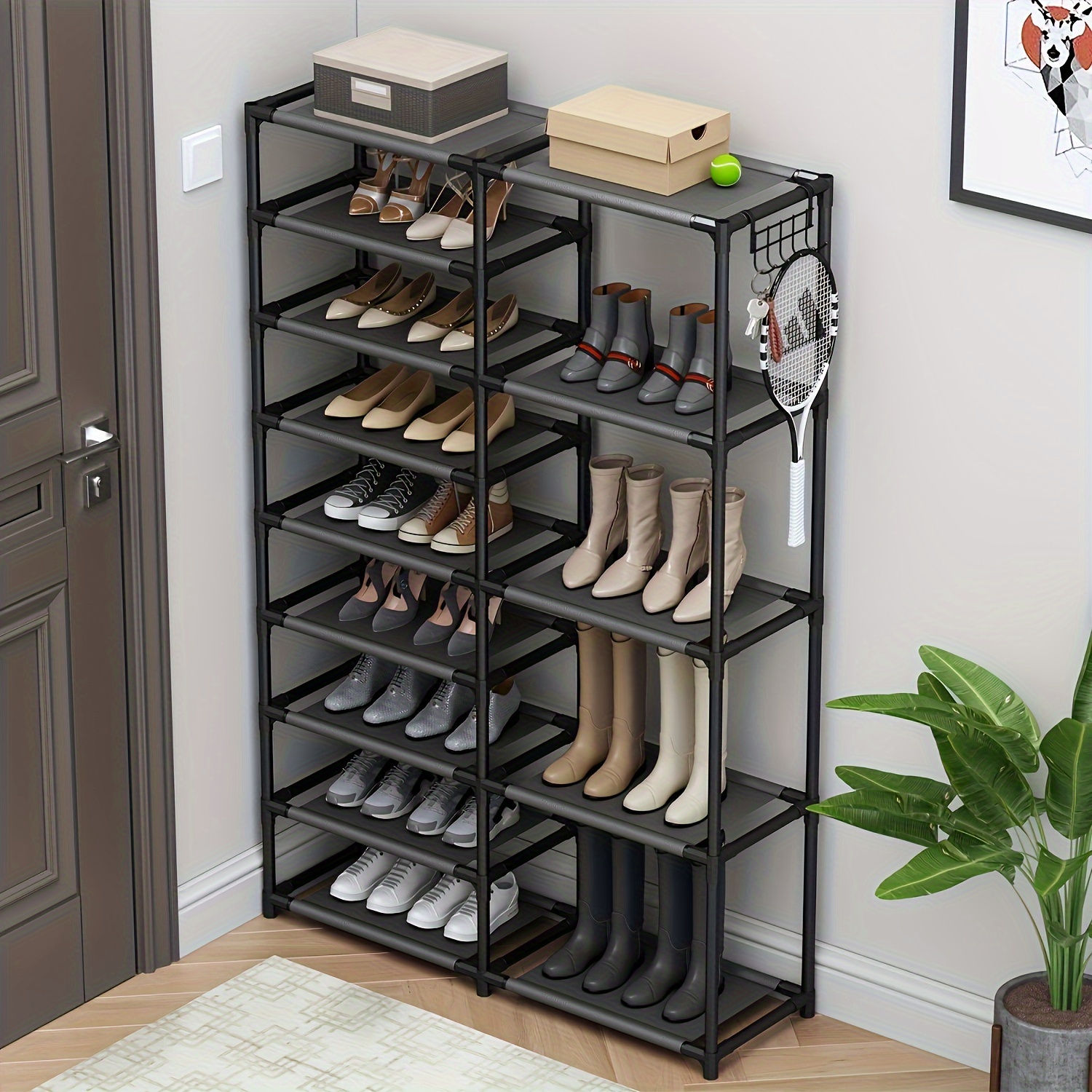 Multi-tier Foldable Shoes Storage Rack, Free Standing Shoe Rack, Household  Space Saving Organizer For Entryway, Hallway, Bedroom, Dormitory - Temu
