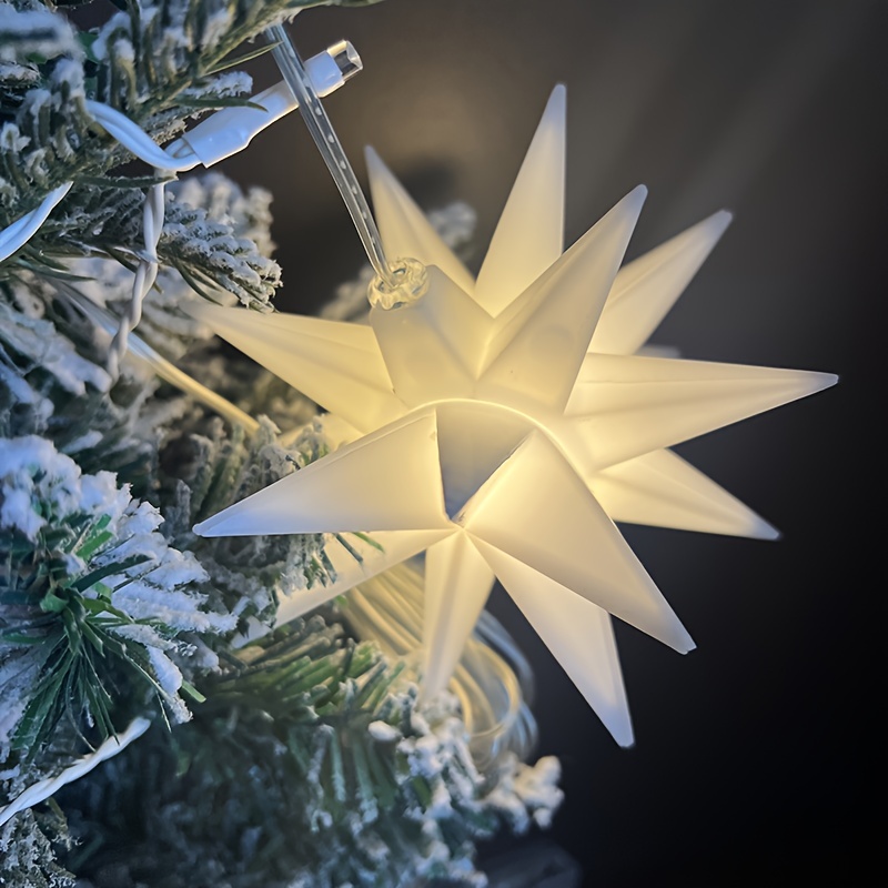 Moravian Star Hanging 12 Point Blue Iridescent Glass Christmas Ornament  Star Gift Wedding Suncatcher Bethlehem