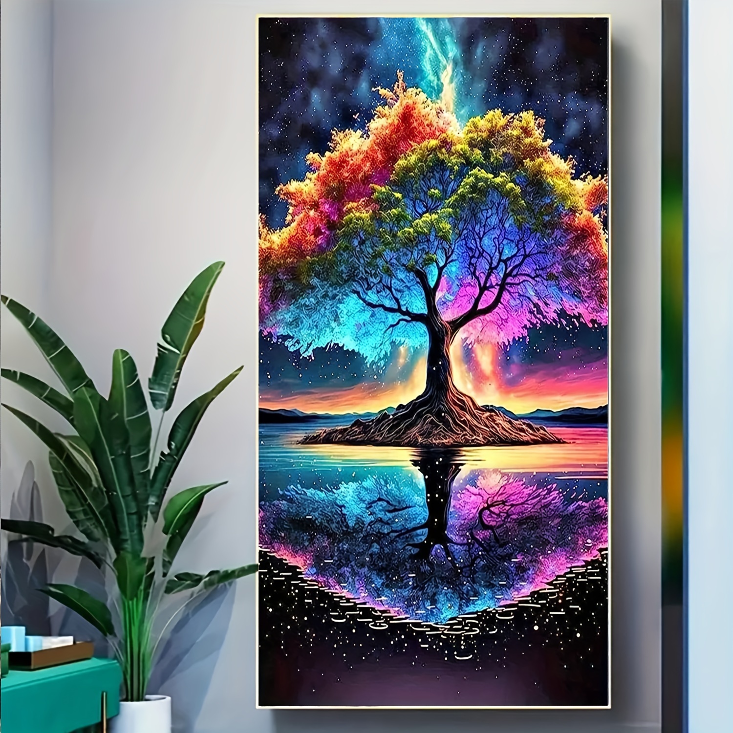 5d Artificial Diamond Art Painting Tree Large Artificial - Temu