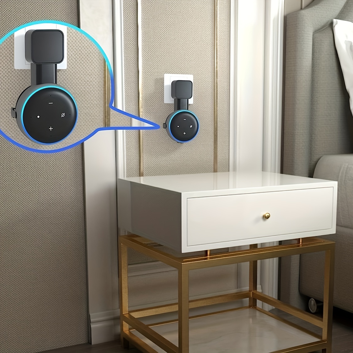 LINGYOU Outlet supporto per montaggio a parete per Alexa Echo Dot 4th & 5th  Gen accessori salvaspazio In camera da letto cucina bagno - AliExpress