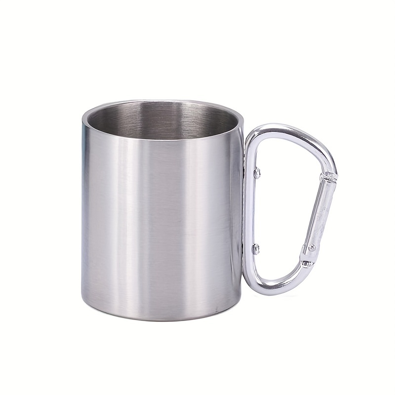 10 oz stainless steel coffee mugs w custom logo carabiner